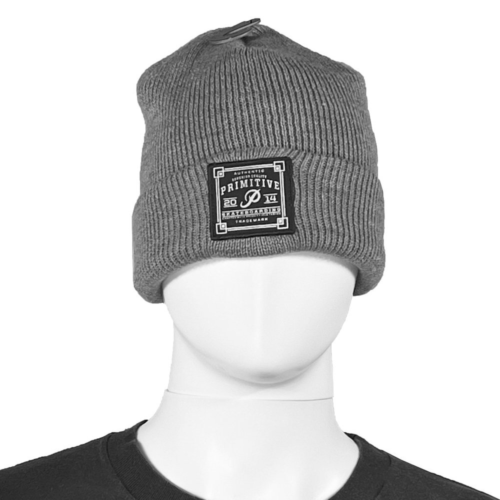 NEW! - Custom Handmade Gray Acrylic Unisex Beanie W/Recycled Skateboardi…